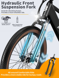 LUCKEEP C26 Aldult EBike 750W Motor 48V15AH Removable Battery City Electric Bikes 26*3.0-inch Off-road Mountain Electric Bicycle