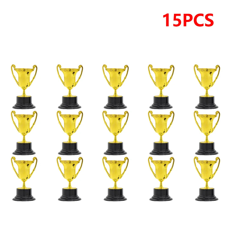 Gold Small Trophy Cups for Kids Plastic Golden Award Trophy Cup Gold Participation Trophy Cup For Party Favors Props Rewards