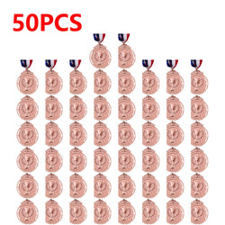 10-50pcs 2" Gold Silver Bronze Award Medal Zinc Alloy Round Winner Medals w/ Neck Ribbon 1st 2nd 3rd Prizes Winner Prize Present