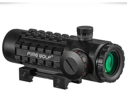 FIRE WOLF 3X28 Tactical Hunting Optical Rifle Scope  Green Red Dot Cross Scope Universal 11/20mm Railway Rifle Holographic Scope