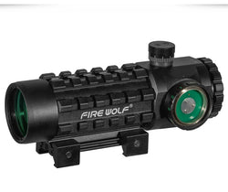 FIRE WOLF 3X28 Tactical Hunting Optical Rifle Scope  Green Red Dot Cross Scope Universal 11/20mm Railway Rifle Holographic Scope