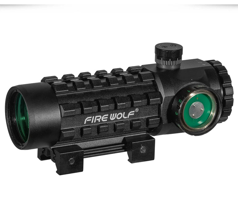 FIRE WOLF 3X28 Tactical Hunting Optical Rifle Scope  Green Red Dot Cross Scope Universal 11/20mm Railway Rifle Holographic Scope