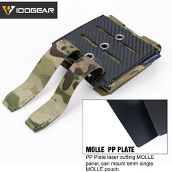 IDOGEAR Tactical Pouch Carbon Fiber AntiSlip Hollow Out Quick Drain Lightweight 9mm Double MOLLE Mounting Durable 2pcs 3590