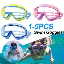 1-5PCS Swim Goggles Anti Fog Swimming Goggles Waterproof HD Swim Glasses Large Frame UV Protection Swim Goggles for Boys Girls
