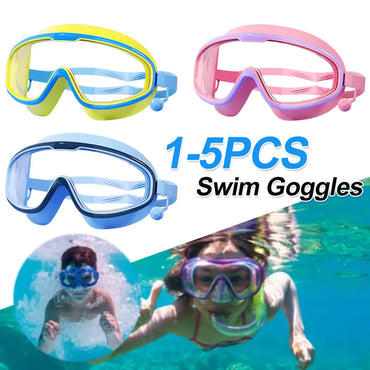 1-5PCS Swim Goggles Anti Fog Swimming Goggles Waterproof HD Swim Glasses Large Frame UV Protection Swim Goggles for Boys Girls