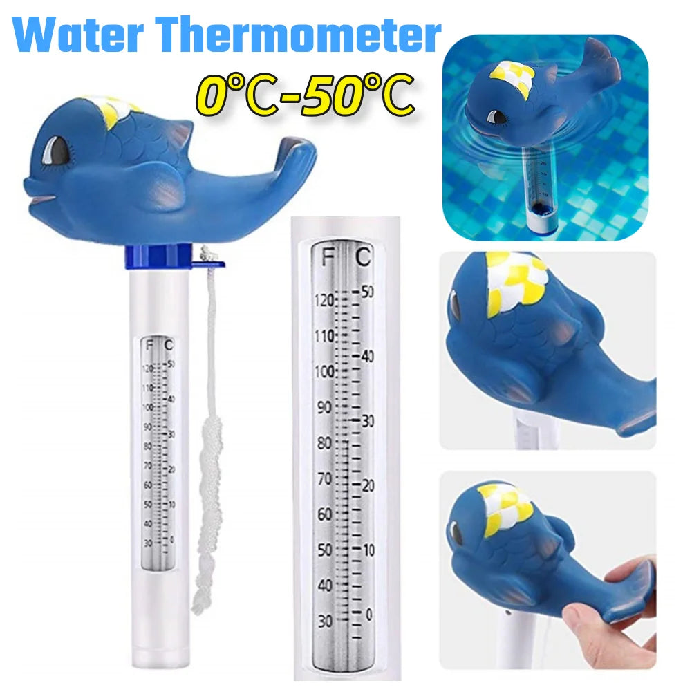 Swimming Pool Thermometer Cartoon Cute Whale  0℃-50℃ Thermometer Meter Funny Bath Thermometer for Outdoor Indoor Swimming Pools