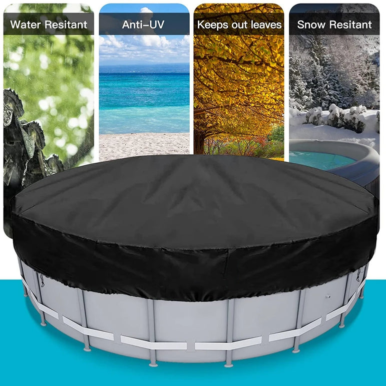 Swimming Pool Cover Summer Waterproof Pool Tub Solar Dustproof Film Outdoor Pool Heat Insulation Drawstring Blanket Cover