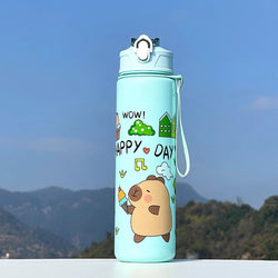 700ml Capybara Cute Water Cup with Straw & Handle Sports Water Bottle Portable Drinking Bottle for Boys Girls Daily Use