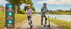H30 Max Electric Scooter for Kids, LED Dispaly, 150W Powerful Motor, Dual Brake System, Adjustable Height and Speed.
