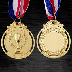 10-50pcs 2" Gold Silver Bronze Award Medal Zinc Alloy Round Winner Medals w/ Neck Ribbon 1st 2nd 3rd Prizes Winner Prize Present