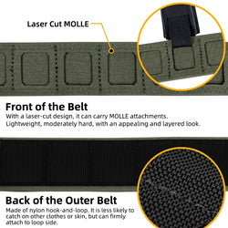 IDOGEAR 2 inch Tactical Belt LSR MOLLE Quick Release Metal Buckle Lightweight Man Outdoors Training Waistband 3433