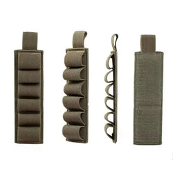 4pcs Tactical Hunting Hook Loop 6 Rounds Shell Holder Shotshell Insert Card Strip With Adhesive Back For 12 Gauge