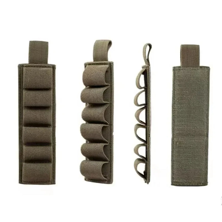 4pcs Tactical Hunting Hook Loop 6 Rounds Shell Holder Shotshell Insert Card Strip With Adhesive Back For 12 Gauge