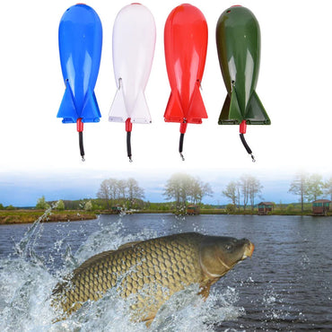 1PCS Carp Fishing Rocket Feeder 10.5/14.5/17.5cm Spod Bomb Float Lure Bait Holder Pellet Rocket Feeder Pellet Fishing Accessorie