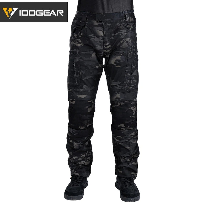 IDOGEAR Combat UFS Pants Tactical Pants w/ Knee Pads Camo Trousers Outdoor Hunting 3209