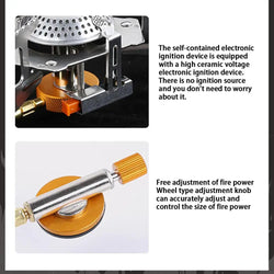 Camping Windproof Stove Powerful Folding Outdoor Burner Stove Foldable Lightweight Picnic Stove For Hiking Cooking Backpacking