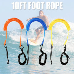 Coiled Leash Leg Rope Kit Paddle Board Surfboard Portable 10 Feet Surfing Board Stand Up Safety Watering Elements