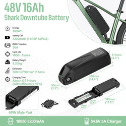 Original Ebike Battery 52V 48V 36V Hailong 18650 21700 Cell Lithium Battery Pack For BAFANG Tongsheng Motor Electric Bike Kit