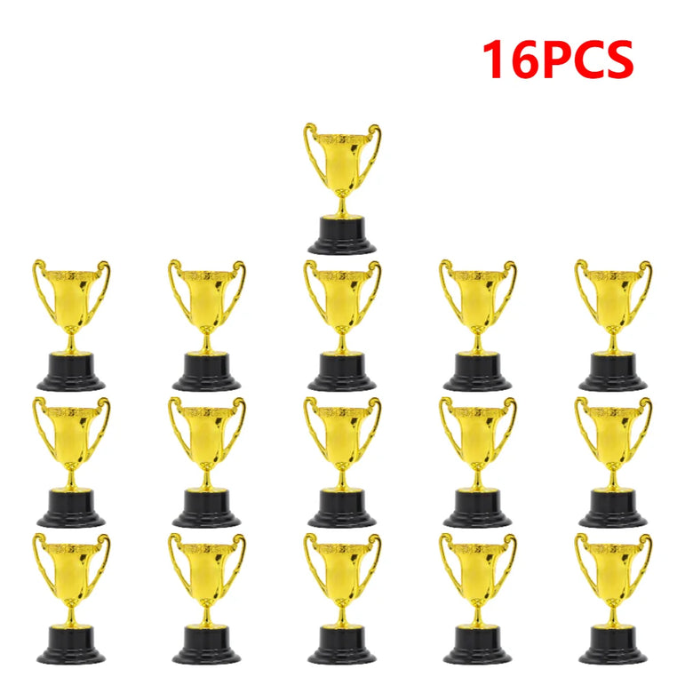 Gold Small Trophy Cups for Kids Plastic Golden Award Trophy Cup Gold Participation Trophy Cup For Party Favors Props Rewards