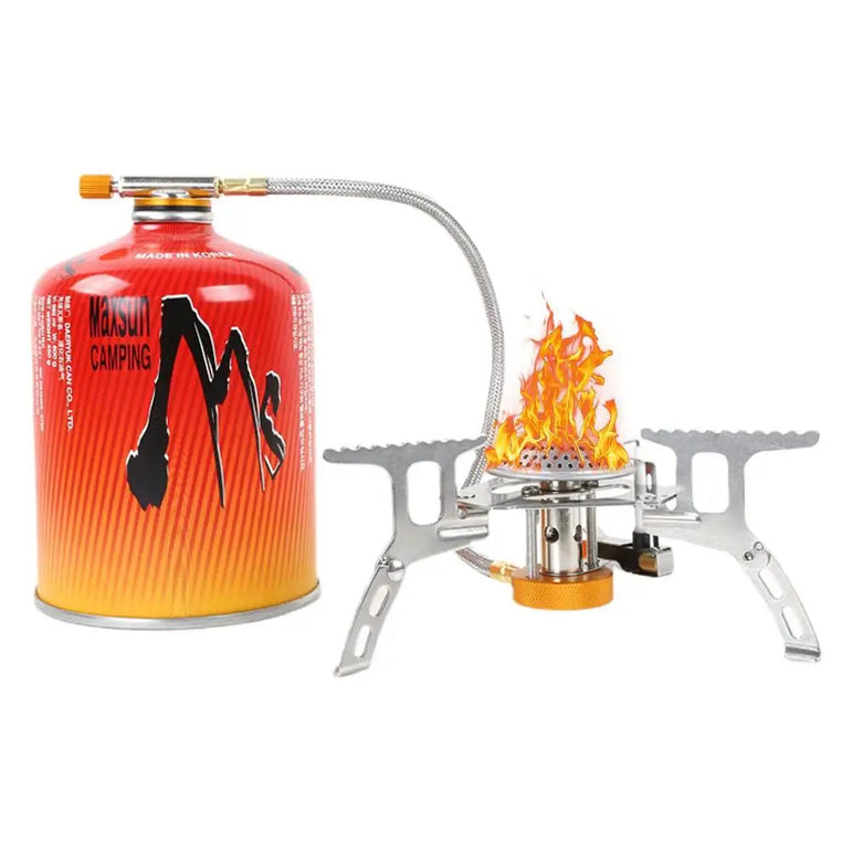 Camping Windproof Stove Powerful Folding Outdoor Burner Stove Foldable Lightweight Picnic Stove For Hiking Cooking Backpacking