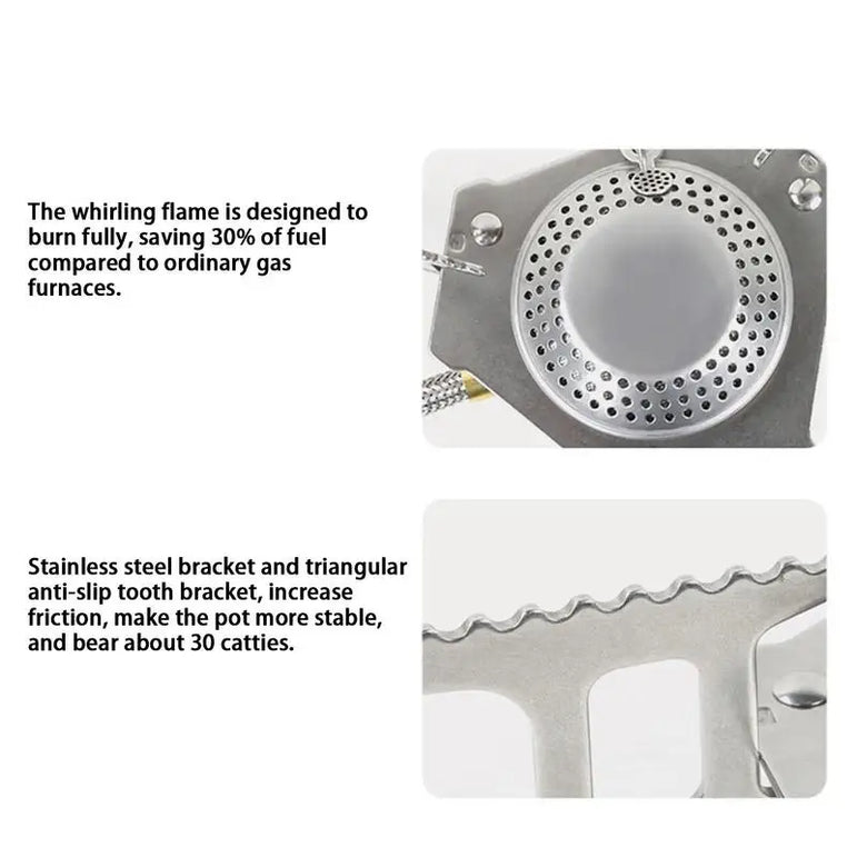 Camping Windproof Stove Powerful Folding Outdoor Burner Stove Foldable Lightweight Picnic Stove For Hiking Cooking Backpacking