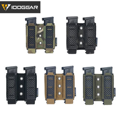 IDOGEAR Tactical Mag Pouch 9mm Double Mag Carrier Carbon Fiber MOLLE Pouch Camo 3590