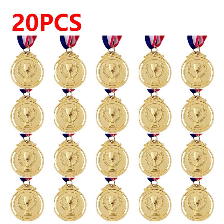 10-50pcs 2" Gold Silver Bronze Award Medal Zinc Alloy Round Winner Medals w/ Neck Ribbon 1st 2nd 3rd Prizes Winner Prize Present