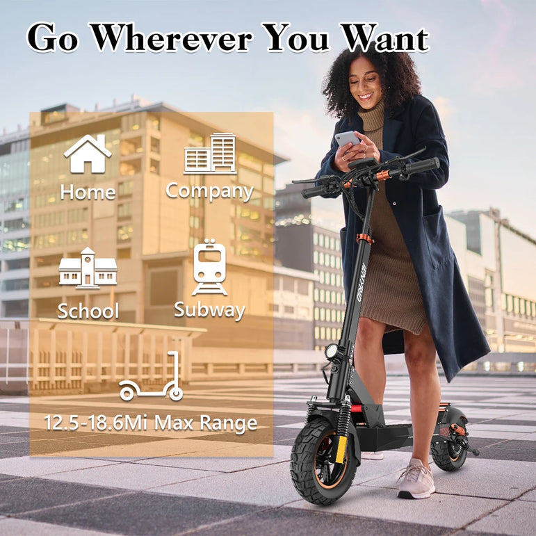 Electric Scooter IENYRID M4 Pro S+ 800W Motor 48V 12.5AH Battery 10"Tire Escooter 45km/h Max Speed Disc Brake LCD Display