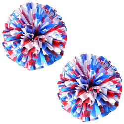 2 PCS Cheerleading Pom Poms Rainbow Metallic Streamer Pompoms Dance Party Football Club Decor Hand Flower Aerobics Cheer Balls