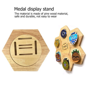 6pcs Medal Display Hanger Rack Creative Decoration Hexagon Honeycomb Medal Storage Holder Case for Sports Events
