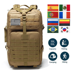 30L/50L Multifunctional Bag Military 900D Military Hiking Bag Waterproof Rucksacks Army Outdoor Camping Trekking Hunting Bag