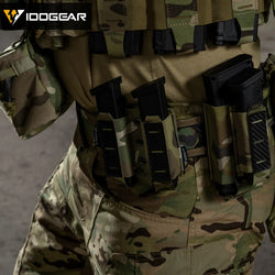 IDOGEAR Tactical Pouch Carbon Fiber AntiSlip Hollow Out Quick Drain Lightweight 9mm Double MOLLE Mounting Durable 2pcs 3590