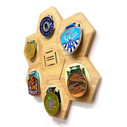 6pcs Medal Display Hanger Rack Creative Decoration Hexagon Honeycomb Medal Storage Holder Case for Sports Events
