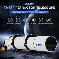 SVBONY SV48P Astronomical Telescope OTA 102mm f/6.5 Refractor for Deep Sky Astrophotography 2.5" RAP Double Speed Focuser