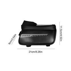 Bike Front Frame Bag Bike Storage Bag Waterproof Bike Phone Holder Bag Touch-Screen Bicycle Top Tube Bag for Phones Under 7 Inch