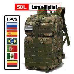 30L/50L Multifunctional Bag Military 900D Military Hiking Bag Waterproof Rucksacks Army Outdoor Camping Trekking Hunting Bag