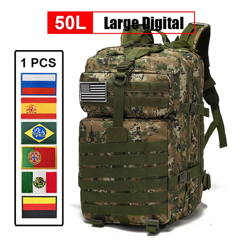 30L/50L Multifunctional Bag Military 900D Military Hiking Bag Waterproof Rucksacks Army Outdoor Camping Trekking Hunting Bag