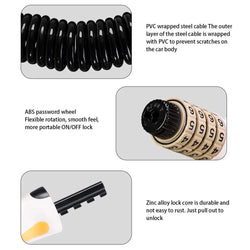 Bike Helmet Lock 4-Digit Cycling Combination Wire Lock Portable Password Zinc Alloy Lock Motorcycle Scooter Helmet Chain Lock