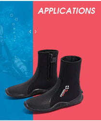 Oulylan Premium Neoprene Diving Boot 5m Water Shoes Wetsuit Booties With Anti-Slip Rubber Sole  Zipper For Surf Scuba 1 Pair