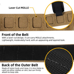 IDOGEAR 2 inch Tactical Belt LSR MOLLE Quick Release Metal Buckle Lightweight Man Outdoors Training Waistband 3433