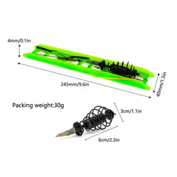 Fishing Feeder Set Fishing Feeder Bait Cage Spring Holder With Metal Sinkers Long Carp Nesting Device Fishing Set Fixed-point