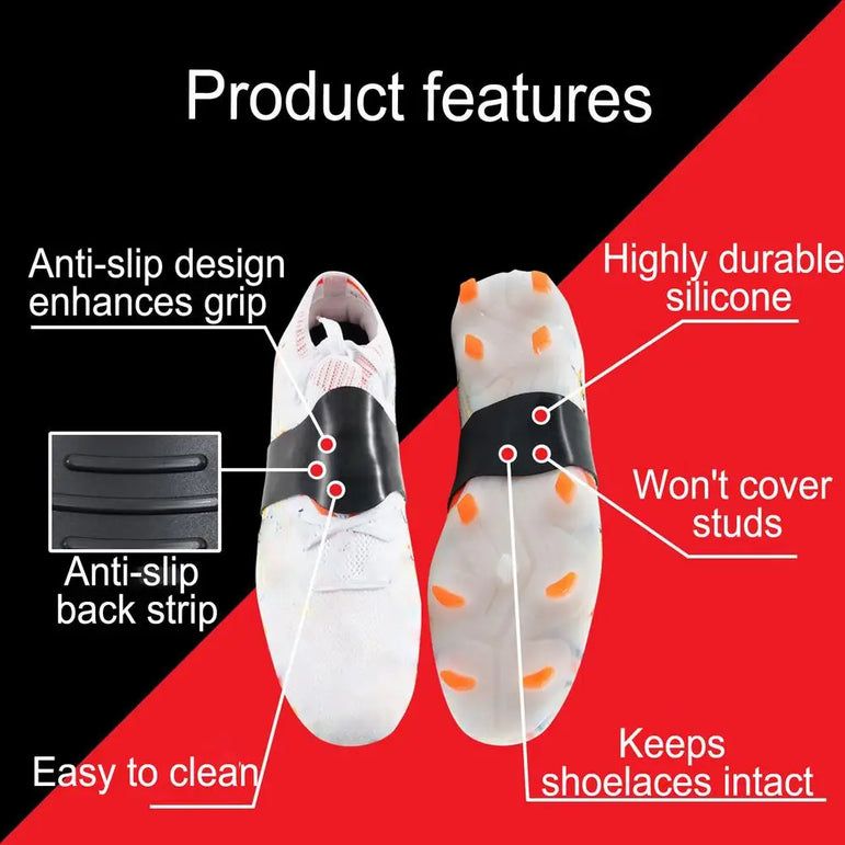 Soccer Shoe Lace Covers Silicone Soccer Cleats Lace Bands Football Accessories High Grip Design Elastic Protector Keeps Laces