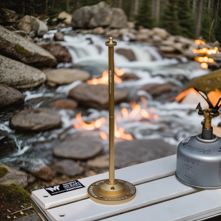 Camping Lights Support Aluminum Alloy Lantern Stand Holder 1/4In Extended Pole Detachable Light Pole for Outdoor Camping