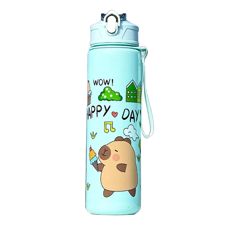 700ml Capybara Cute Water Cup with Straw & Handle Sports Water Bottle Portable Drinking Bottle for Boys Girls Daily Use