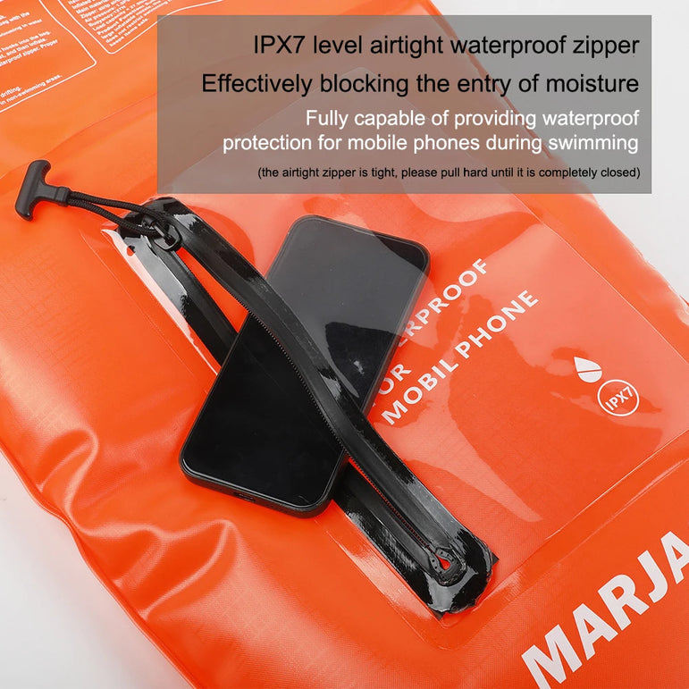 20L Air Dry Tow Bag Highly Visible IPX7 Waterproof Inflatable Swimming Bag Swim Safety Float and Drybag for Open Water Swimmers
