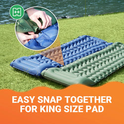 KingCamp Self Inflating Sleeping Pad, Ultralight Inflatable Sleeping Mat With Pillow Built-in Foot Pump For Hiking, Traveling