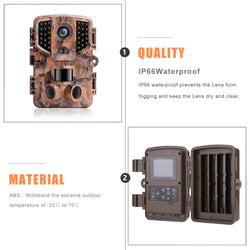 Outdoor Trail Camera 20MP 1080P HD Hunting IP66 Waterproof Infrared Night Vision Motion Activated Surveillance Trap Camera