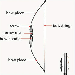 30lbs Premium Takedown Longbow Recurve Bow Set for Adults - Ideal for Target Practice & Outdoor Adventures with Arrows