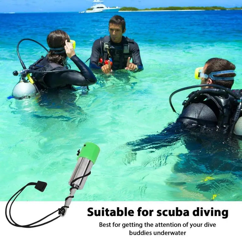 Scuba Diving Safety Tank Signal Shaker Rattle Noise Maker Stainless Steel Underwater Rattle Underwater Diver Communication Stick