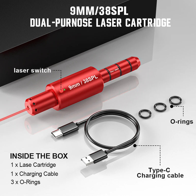 9MM 38SPL multifunctional magnetic red green light trainer, dual-purpose for training and calibration